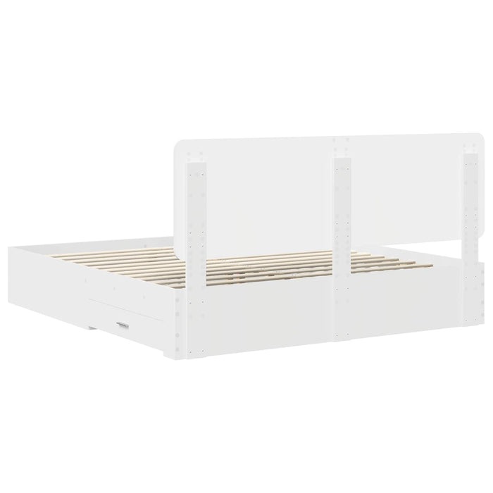 Cadru de pat cu headboard Alb 180 x 200 cm Lemn compozit - WALTI WALTI
