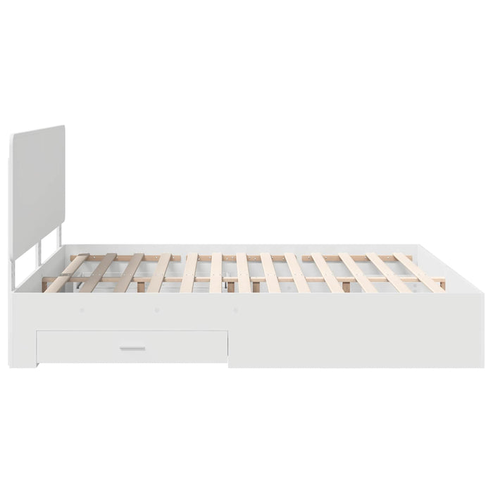 Cadru de pat cu headboard Alb 180 x 200 cm Lemn compozit - WALTI WALTI