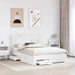 Cadru de pat cu headboard Alb 160 x 200 cm Lemn compozit - WALTI WALTI