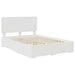 Cadru de pat cu headboard Alb 160 x 200 cm Lemn compozit - WALTI WALTI