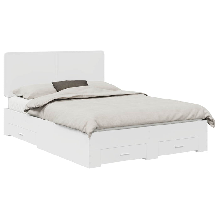 Cadru de pat cu headboard Alb 140 x 200 cm Lemn compozit - WALTI WALTI
