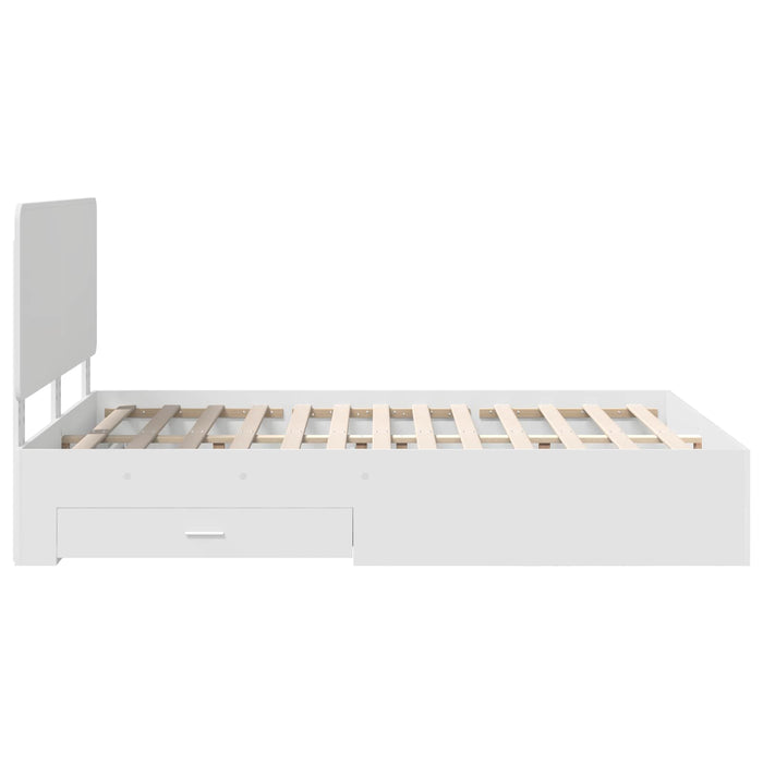 Cadru de pat cu headboard Alb 140 x 190 cm Lemn compozit - WALTI WALTI