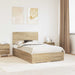 Cadru de pat cu sertar Stejar Sonoma 135 x 190 cm Lemn compozit - WALTI WALTI