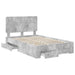 Cadru de pat cu sertar Gri din beton 135 x 190 cm Lemn compozit - WALTI WALTI