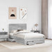 Cadru de pat cu headboard Gri Sonoma 120 x 200 cm Lemn compozit - WALTI WALTI
