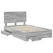 Cadru de pat cu headboard Gri Sonoma 120 x 200 cm Lemn compozit - WALTI WALTI