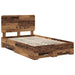 Cadru de pat cu headboard Lemn vechi 120 x 190 cm Lemn compozit - WALTI WALTI