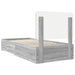 Cadru de pat cu headboard Gri Sonoma 100 x 200 cm Lemn compozit - WALTI WALTI