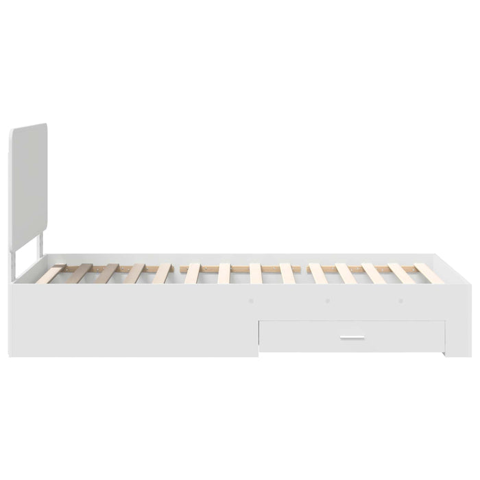 Cadru de pat cu headboard Alb 90 x 190 cm Lemn compozit - WALTI WALTI
