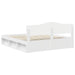Cadru de pat cu headboard Alb 200 x 200 cm Lemn de pin masiv - WALTI WALTI