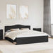 Cadru de pat cu headboard Negru 200 x 200 cm Lemn de pin masiv - WALTI WALTI
