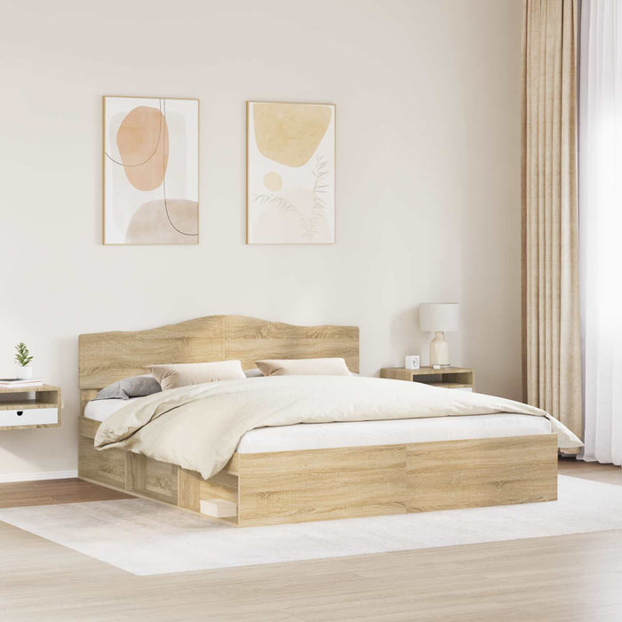 Cadru de pat cu headboard Sonoma 200 x 200 cm Lemn de pin masiv - WALTI WALTI