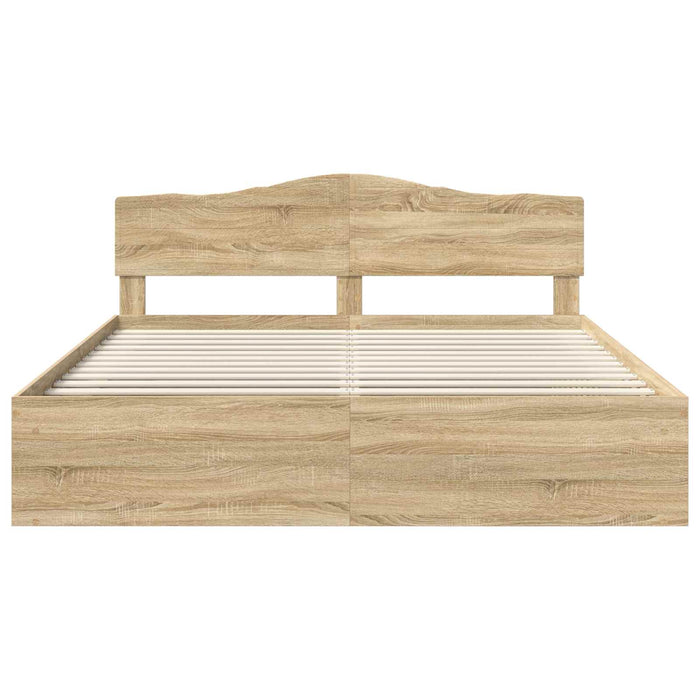 Cadru de pat cu headboard Sonoma 200 x 200 cm Lemn de pin masiv - WALTI WALTI