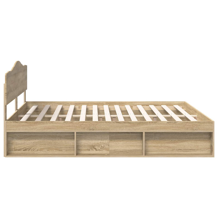 Cadru de pat cu headboard Sonoma 200 x 200 cm Lemn de pin masiv - WALTI WALTI