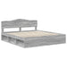 Cadru de pat Gri Sonoma 200 x 200 cm Lemn de pin masiv - WALTI WALTI