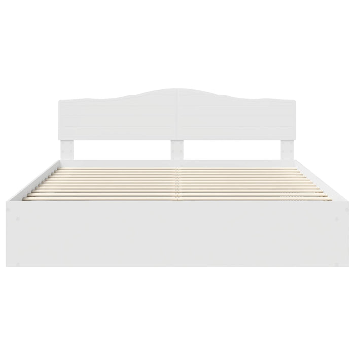 Cadru de pat cu headboard Alb 180 x 200 cm Lemn de pin masiv - WALTI WALTI