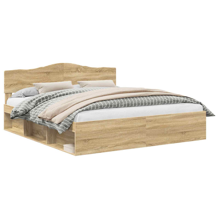 Cadru de pat cu headboard Sonoma 180 x 200 cm Lemn de pin masiv - WALTI WALTI