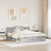 Cadru de pat cu headboard Beton 180 x 200 cm Lemn de pin masiv - WALTI WALTI