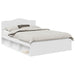 Cadru de pat cu headboard Alb 160 x 200 cm Lemn de pin masiv - WALTI WALTI