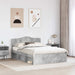 Cadru de pat cu headboard Beton 160 x 200 cm Lemn de pin masiv - WALTI WALTI