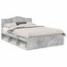 Cadru de pat cu headboard Beton 160 x 200 cm Lemn de pin masiv - WALTI WALTI