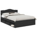 Cadru de pat cu headboard Negru 150 x 200 cm Lemn de pin masiv - WALTI WALTI