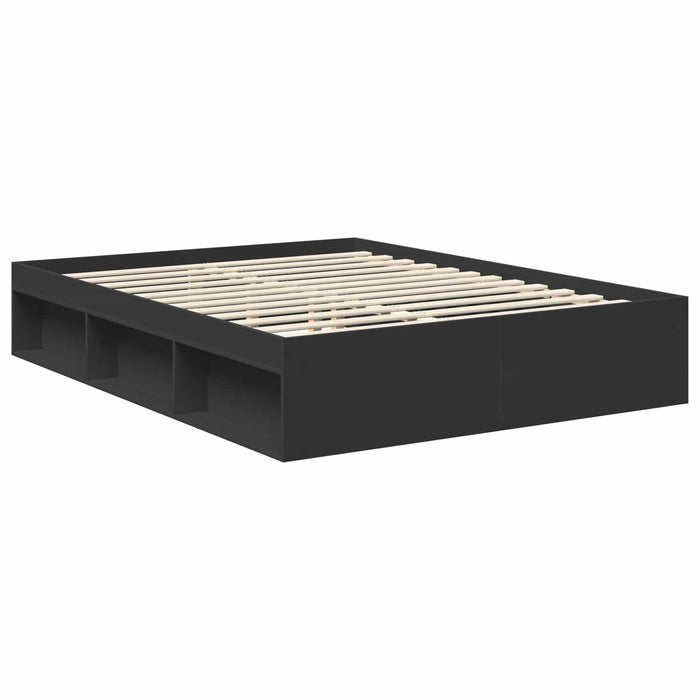 Cadru de pat cu headboard Negru 150 x 200 cm Lemn de pin masiv - WALTI WALTI