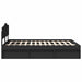 Cadru de pat cu headboard Negru 150 x 200 cm Lemn de pin masiv - WALTI WALTI