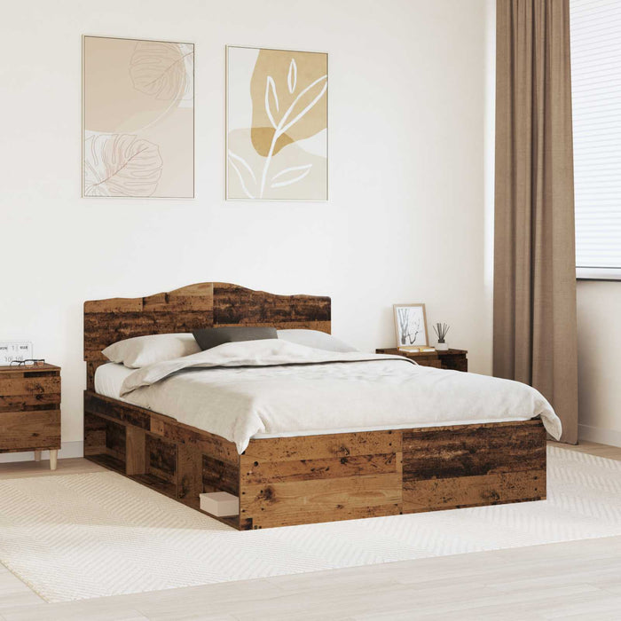 Cadru de pat Lemn vechi 150 x 200 cm Lemn de pin masiv - WALTI WALTI