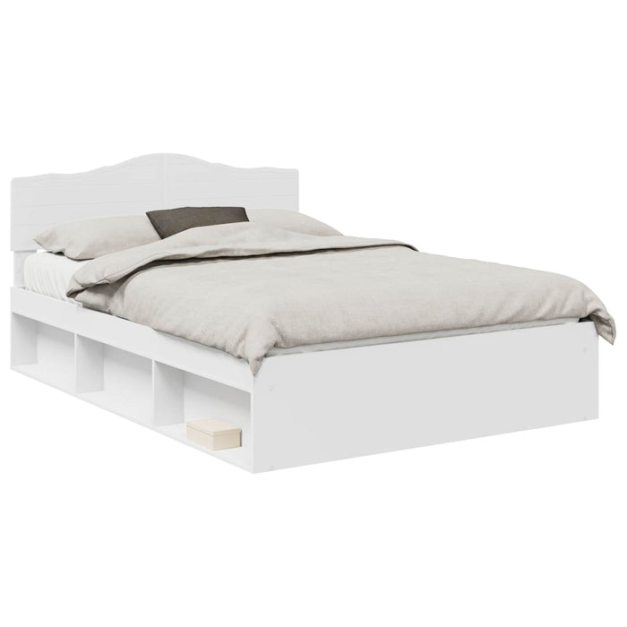 Cadru de pat cu headboard Alb 140 x 200 cm Lemn de pin masiv - WALTI WALTI