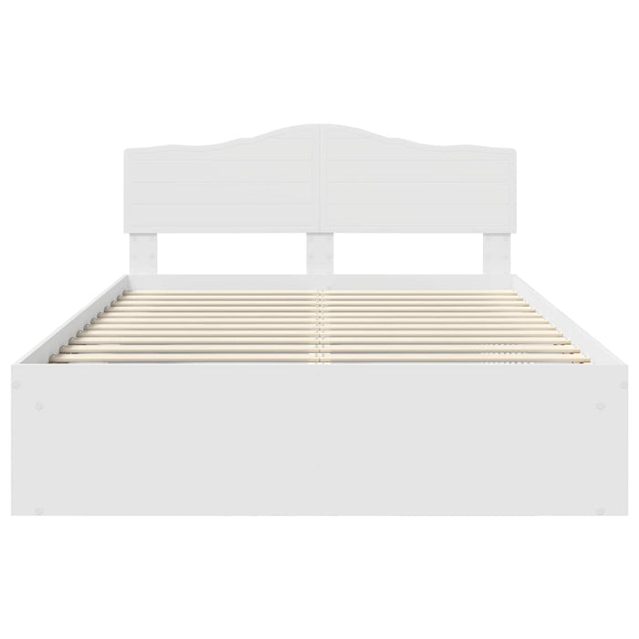 Cadru de pat cu headboard Alb 140 x 200 cm Lemn de pin masiv - WALTI WALTI