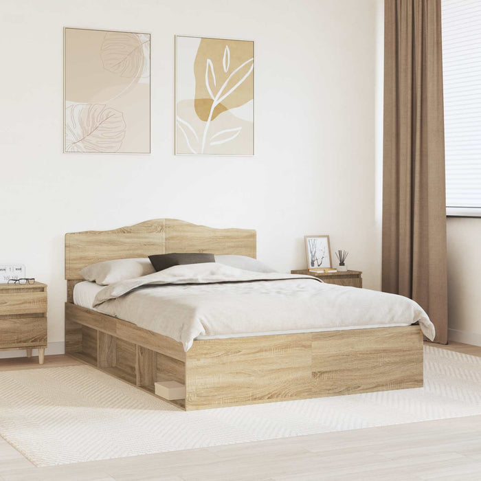 Cadru de pat cu headboard Sonoma 140 x 200 cm Lemn de pin masiv - WALTI WALTI
