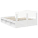 Cadru de pat cu headboard Alb 140 x 190 cm Lemn de pin masiv - WALTI WALTI