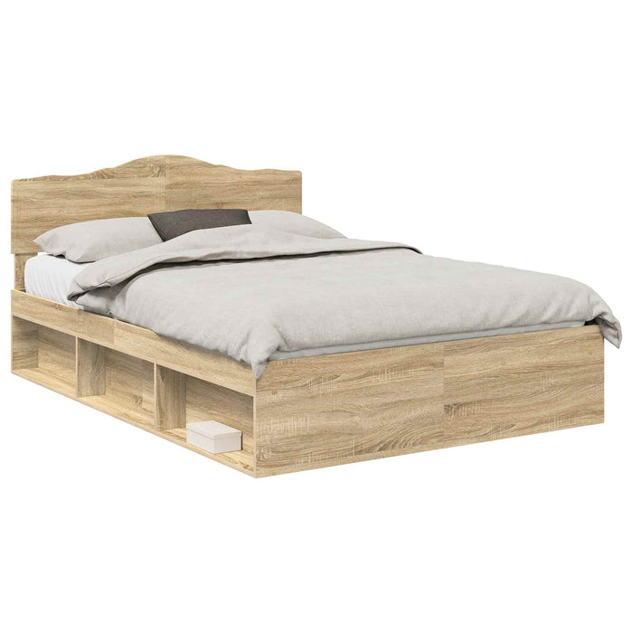 Cadru de pat cu headboard Sonoma 140 x 190 cm Lemn de pin masiv - WALTI WALTI