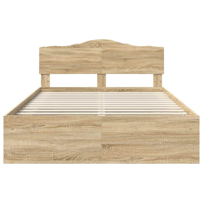 Cadru de pat cu headboard Sonoma 140 x 190 cm Lemn de pin masiv - WALTI WALTI