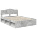 Cadru de pat cu headboard Beton 140 x 190 cm Lemn de pin masiv - WALTI WALTI