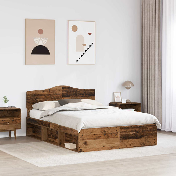 Cadru de pat Lemn vechi 140 x 190 cm Lemn de pin masiv - WALTI WALTI