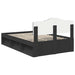 Cadru de pat cu headboard Negru 135 x 190 cm Lemn de pin masiv - WALTI WALTI
