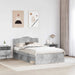 Cadru de pat Gri Concret 135 x 190 cm Lemn de pin masiv - WALTI WALTI