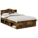 Cadru de pat Stejar fumuriu 135 x 190 cm Lemn de pin masiv - WALTI WALTI