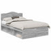 Cadru de pat Gri Sonoma 135 x 190 cm Lemn de pin masiv - WALTI WALTI