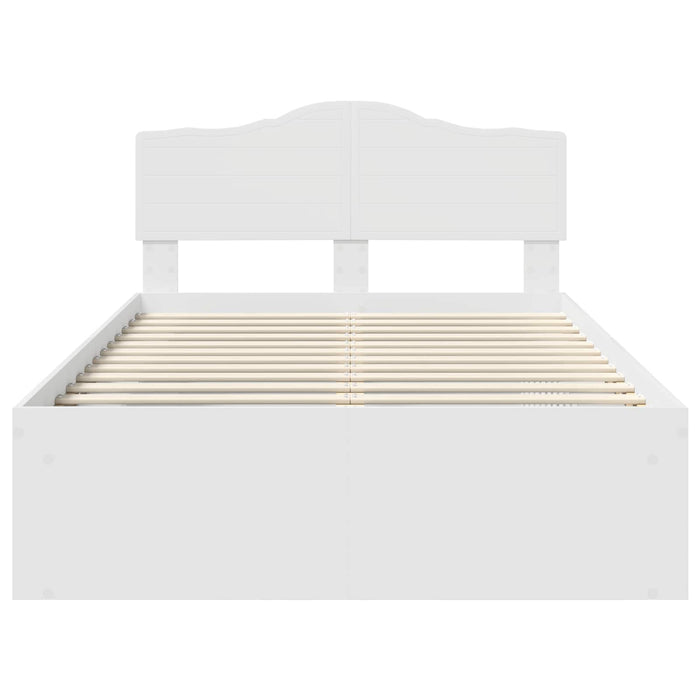 Cadru de pat cu headboard Alb 120 x 200 cm Lemn de pin masiv - WALTI WALTI