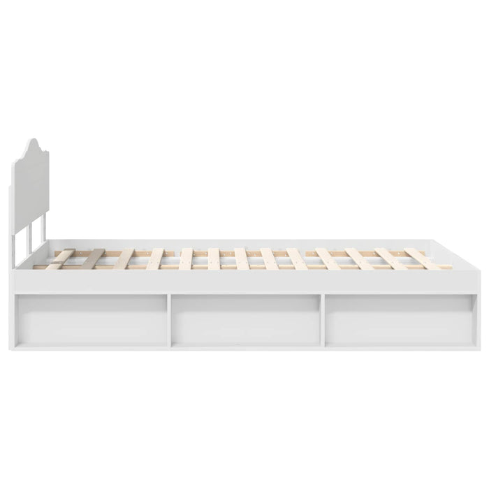 Cadru de pat cu headboard Alb 120 x 200 cm Lemn de pin masiv - WALTI WALTI