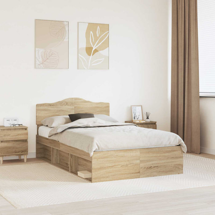Cadru de pat cu headboard Sonoma 120 x 200 cm Lemn de pin masiv - WALTI WALTI
