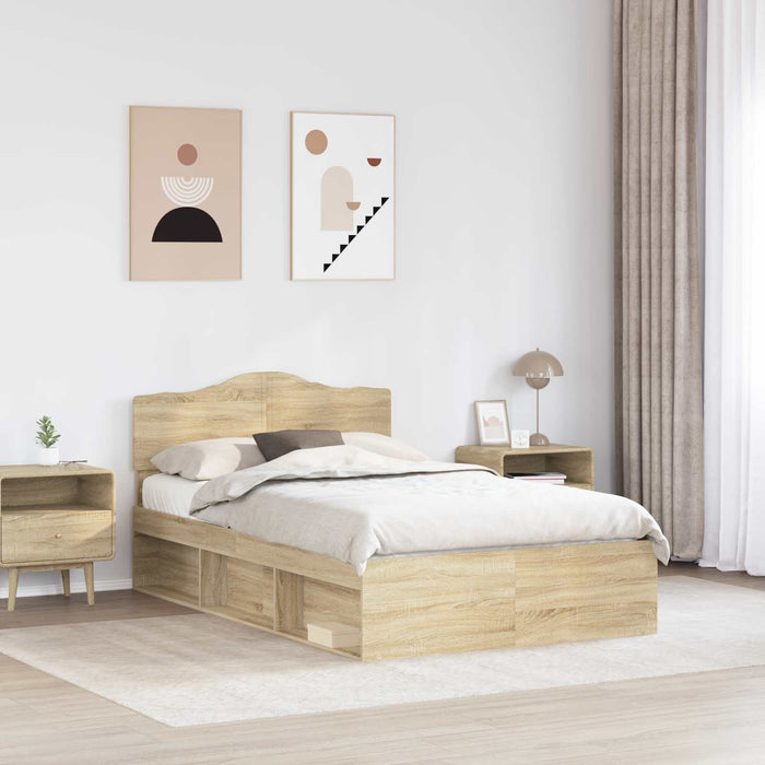 Cadru de pat cu headboard Sonoma 120 x 190 cm Lemn de pin masiv - WALTI WALTI