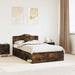 Cadru de pat Stejar fumuriu 120 x 190 cm Lemn de pin masiv - WALTI WALTI