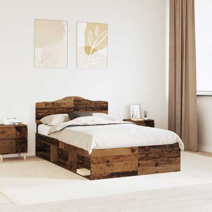 Cadru de pat Lemn vechi 120 x 190 cm Lemn de pin masiv - WALTI WALTI