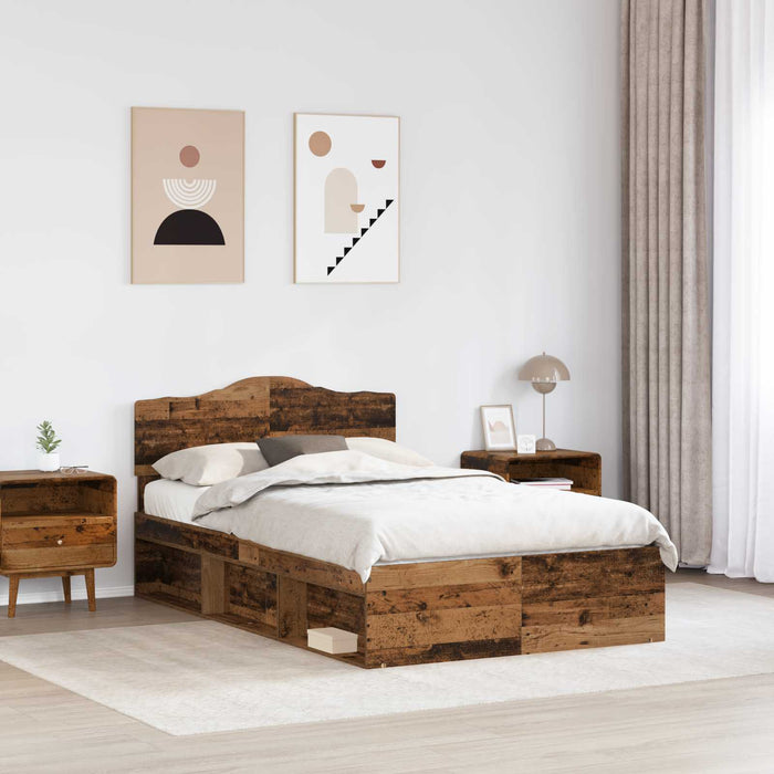Cadru de pat Lemn vechi 120 x 190 cm Lemn de pin masiv - WALTI WALTI