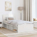 Cadru de pat cu headboard Alb 100 x 200 cm Lemn de pin masiv - WALTI WALTI