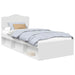 Cadru de pat cu headboard Alb 100 x 200 cm Lemn de pin masiv - WALTI WALTI
